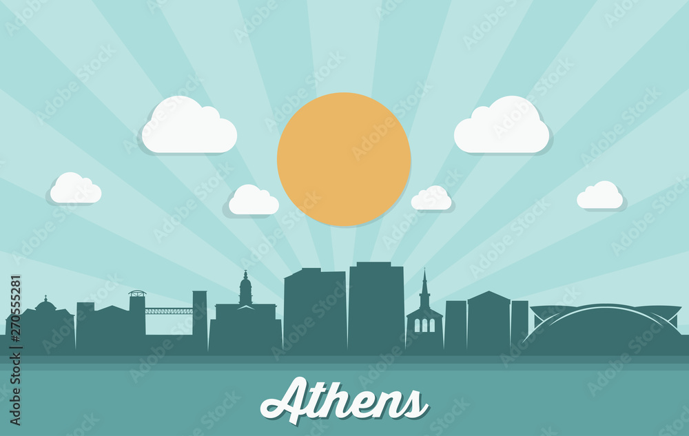 Athens skyline Georgia - United states of America, USA 
