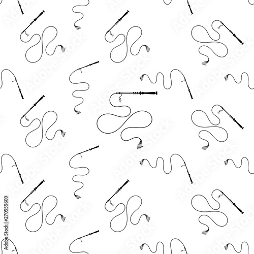 Whip Icon Seamless Pattern, Riding Whip Icon