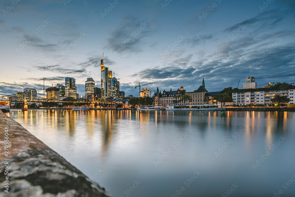 Night skyline of Frankfurt, Germany