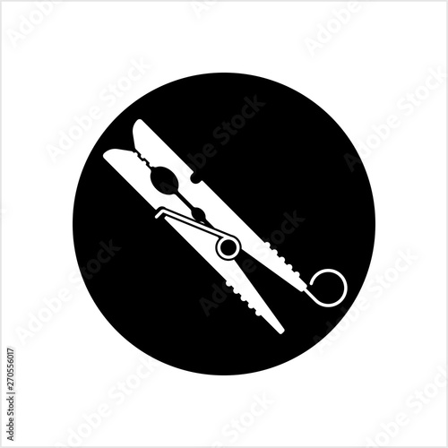 Laundry Clip Icon, Cloth Clip