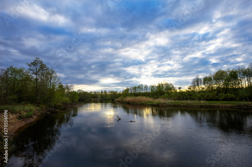 landscape with river and blue sky