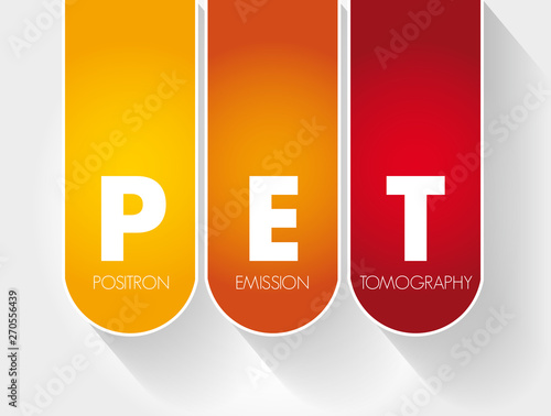 PET - Positron Emission Tomography acronym, medical concept background photo