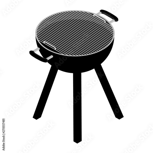 Empty barbecue grill isolated on white background.