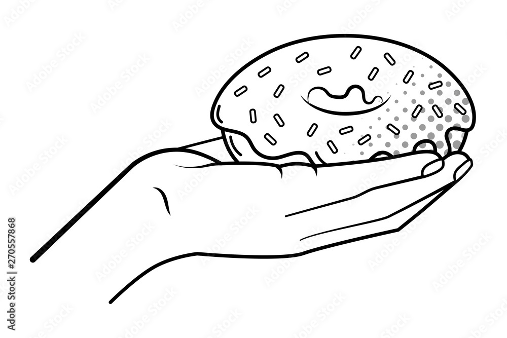 hand holding donut black and white hand holding donut black and white