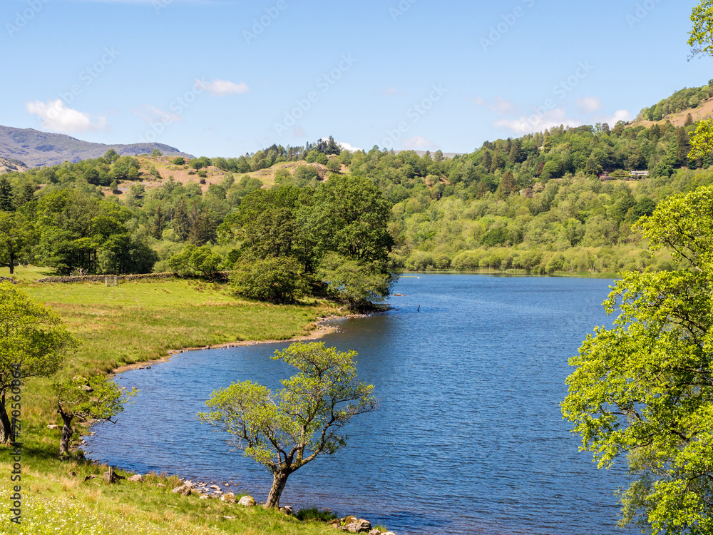 Beautiful spring day at Rydal water and Grasmere, Cumbria, UK