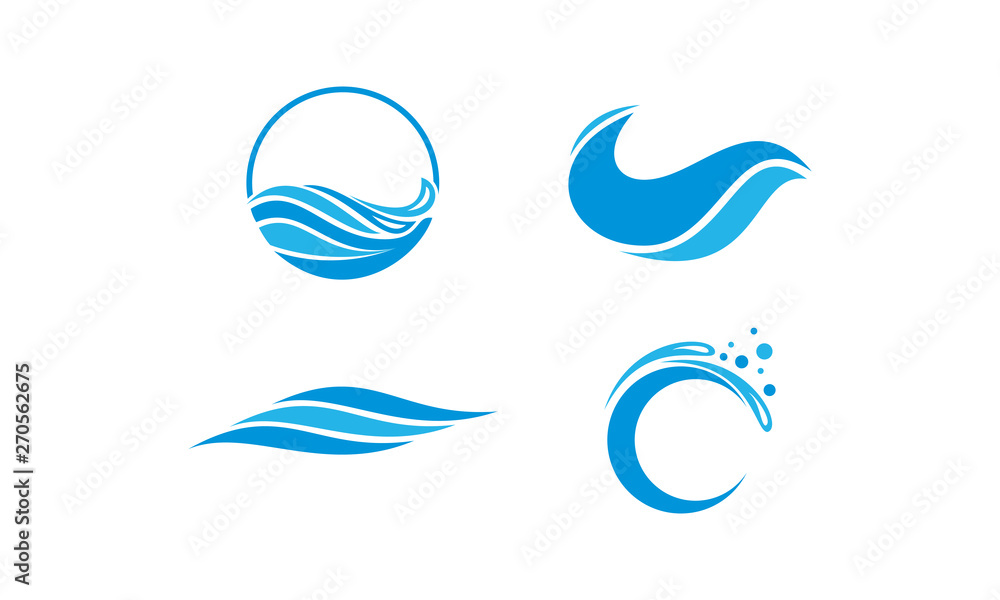 Water set template vector logo