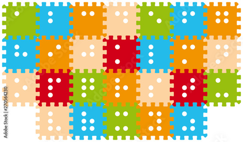 Foam Baby Kids Play Mat Braille alphabet Puzzle