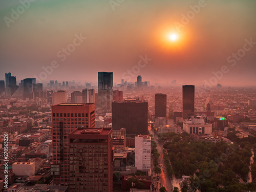 View from the Torre Latinoamericana Tower across Mexico City Skyline