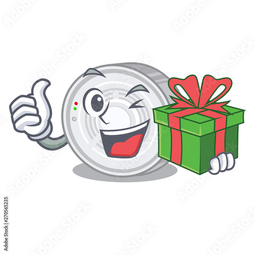 With gift smoke detector in the cartoon shape