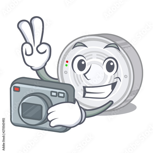Photographer smoke detector in the cartoon shape