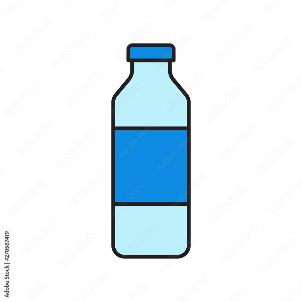Plastic bottle vector illustration, filled style editable outline icon Plastic bottle vector illustration, filled style editable outline icon