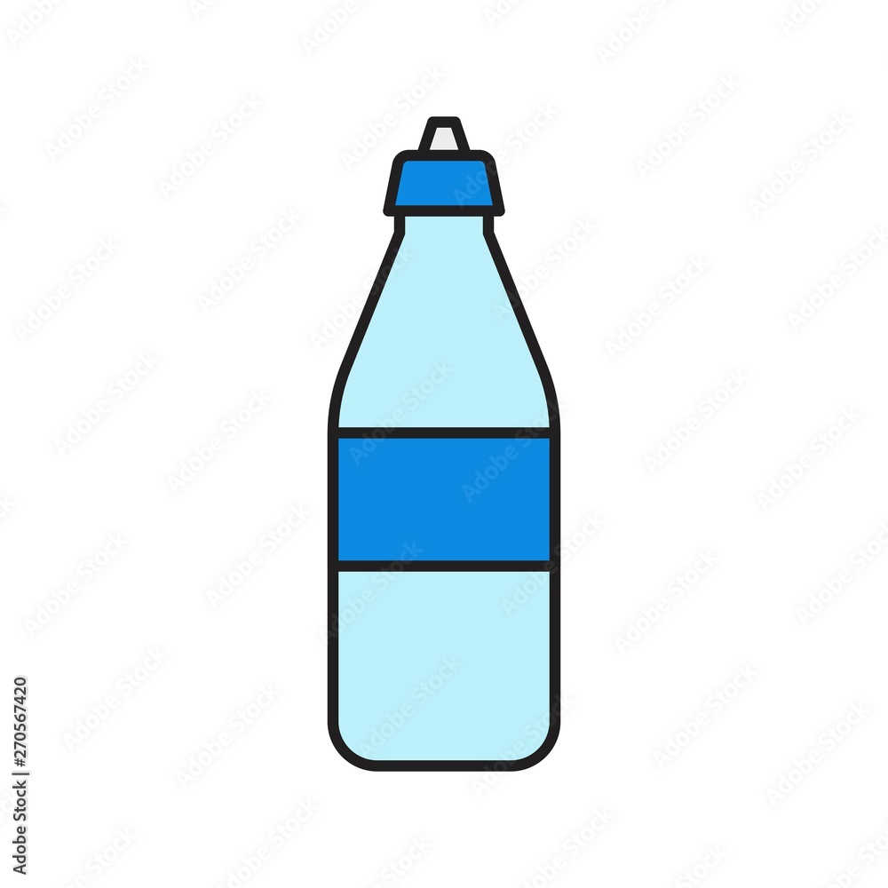Plastic bottle vector illustration, filled style editable outline icon Plastic bottle vector illustration, filled style editable outline icon