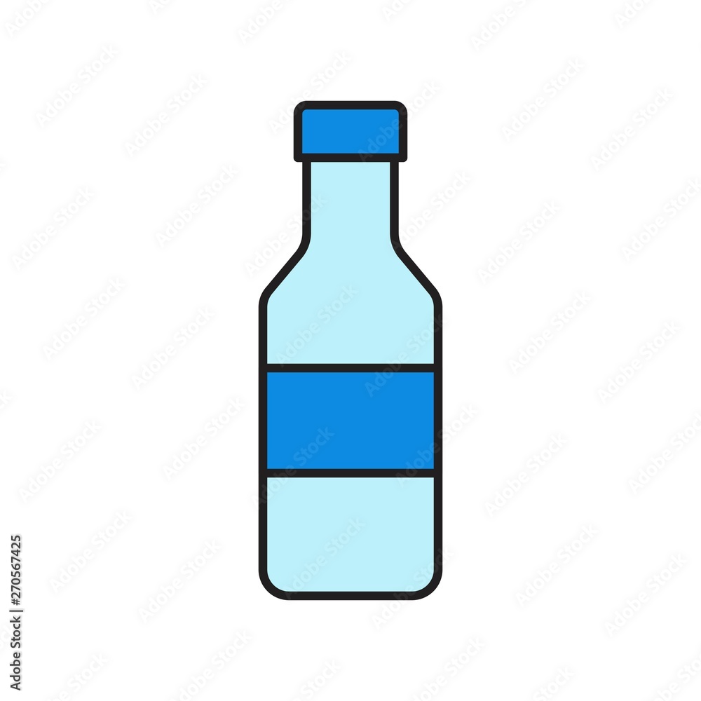 Plastic bottle vector illustration, filled style editable outline icon Plastic bottle vector illustration, filled style editable outline icon
