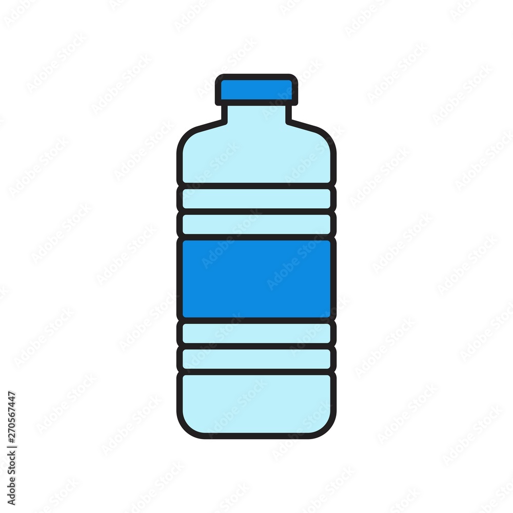 Plastic bottle vector illustration, filled style editable outline icon Plastic bottle vector illustration, filled style editable outline icon