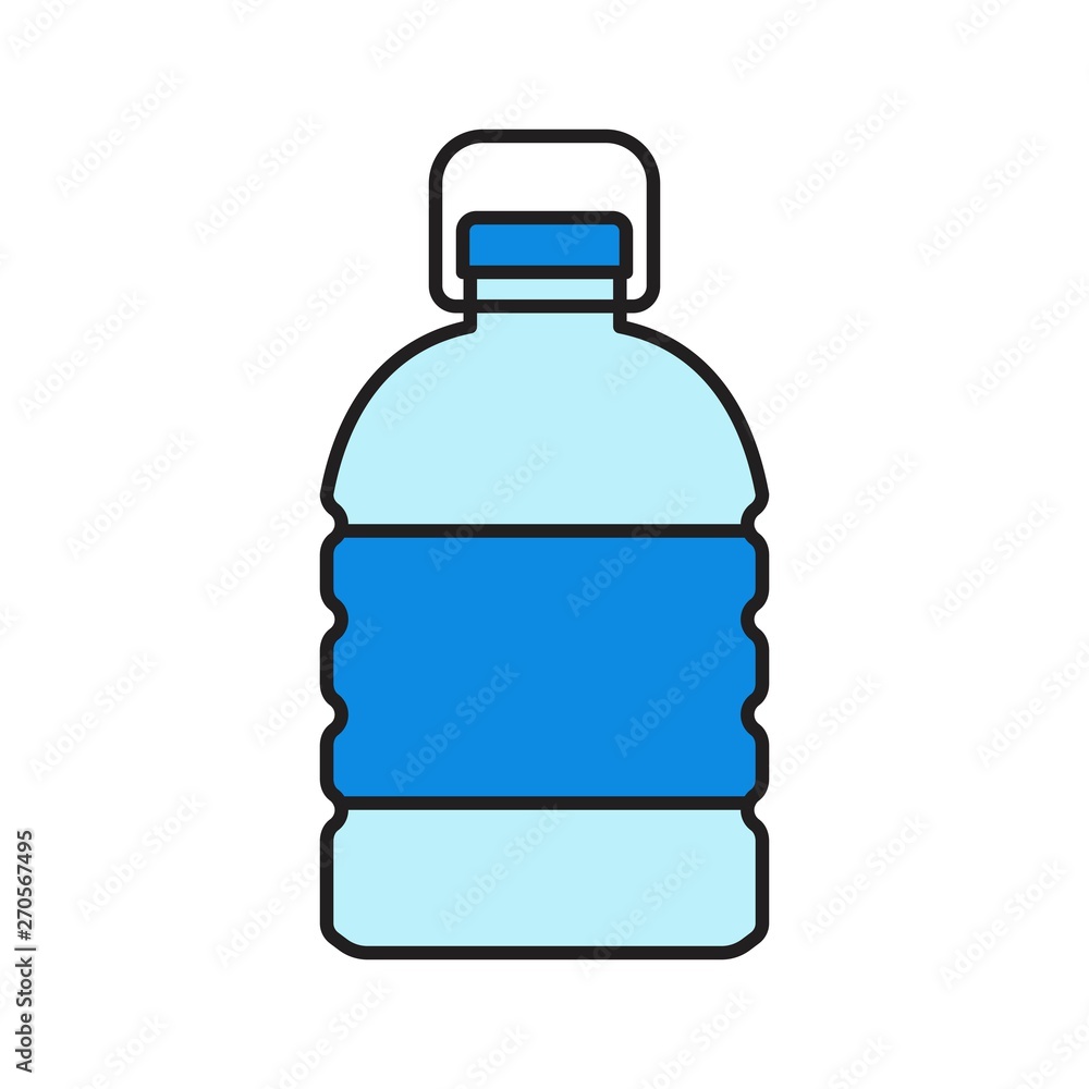 Plastic bottle vector illustration, filled style editable outline icon Plastic bottle vector illustration, filled style editable outline icon