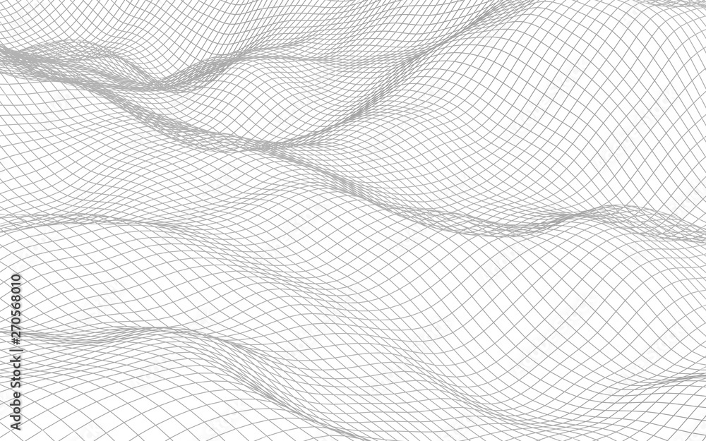 Abstract landscape on a white background. Cyberspace grid. hi tech network. 3d illustration Abstract landscape on a white background. Cyberspace grid. hi tech network. 3d illustration