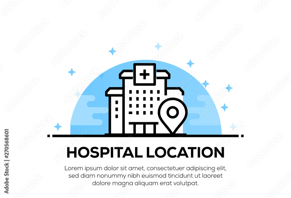 HOSPITAL LOCATION ICON CONCEPT HOSPITAL LOCATION ICON CONCEPT