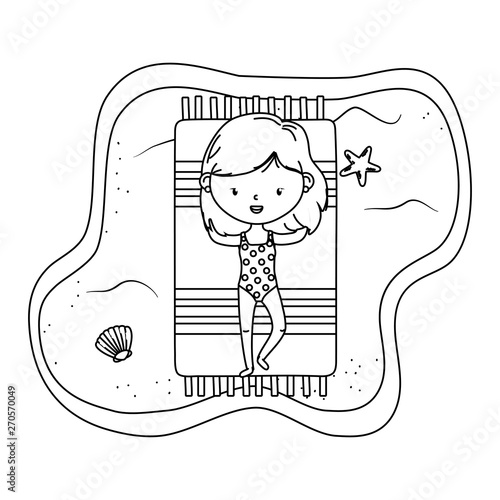 summer vacation relax cartoon vector illustration
