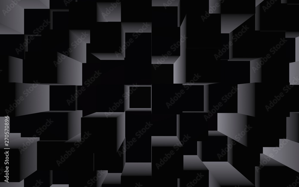 Abstract dark elegant cube geometric background. Chaotically advanced rectangular bars. 3D Rendering, 3D illustration Abstract dark elegant cube geometric background. Chaotically advanced rectangular bars. 3D Rendering, 3D illustration
