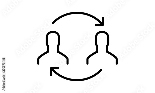 Transfer icon for data and financial transactions