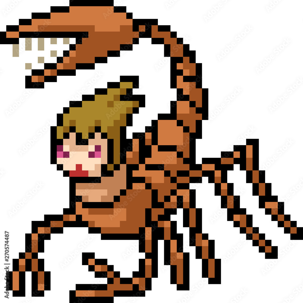 Fototapeta premium vector pixel art scorpion monster