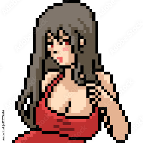 vector pixel art woman sexy