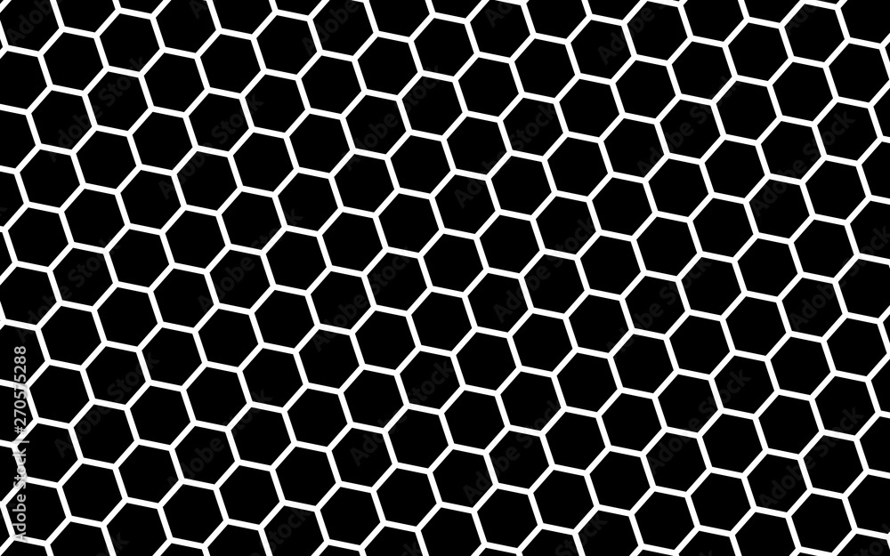 White honeycomb on a black background. Isometric geometry. 3D illustration White honeycomb on a black background. Isometric geometry. 3D illustration