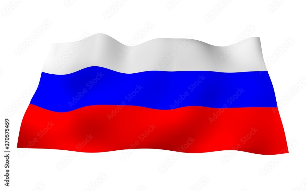 Waving flag of the Russian Federation. The National. State symbol of the Russia. 3D illustration Waving flag of the Russian Federation. The National. State symbol of the Russia. 3D illustration