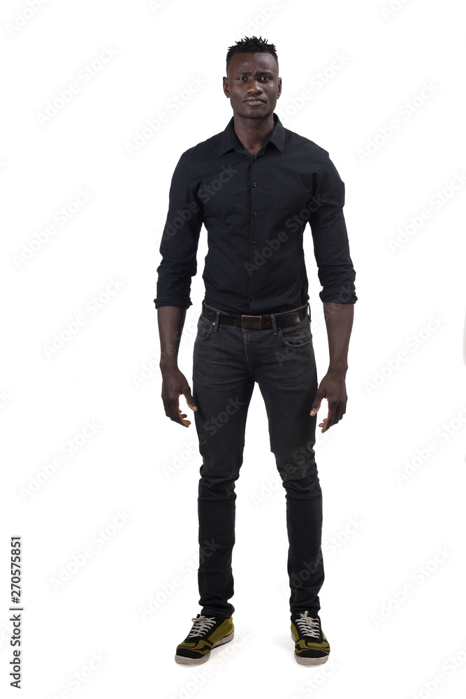 full portrait of a african man on white full portrait of a african man on white