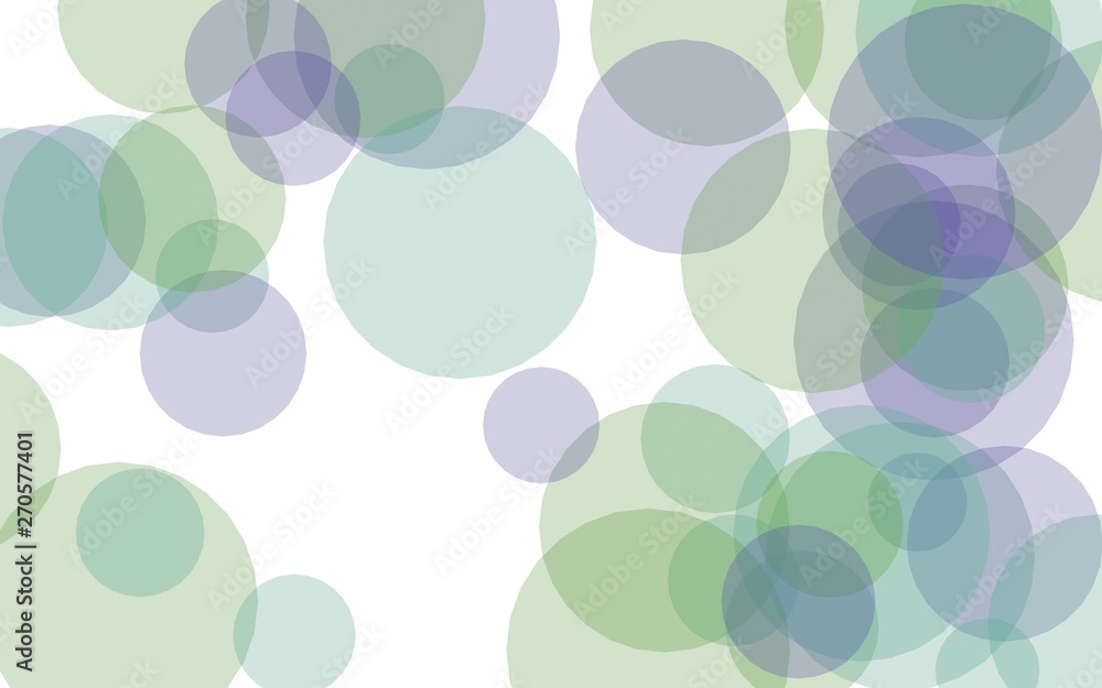 Multicolored translucent circles on a white background. Green tones. 3D illustration Multicolored translucent circles on a white background. Green tones. 3D illustration