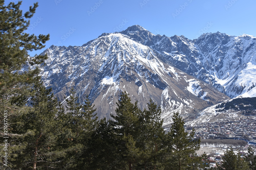 Caucasus Mountains in Northern Georgia near Stepantsminda