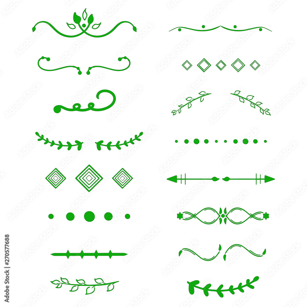 Hand drawn dividers. Calligraphic design element. Antique decorative ...