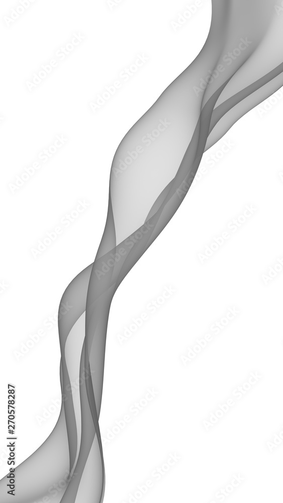 Abstract gray wave. Raster air background. Bright gray ribbon on white background. Gray scarf. Abstract gray smoke. 3D illustration Abstract gray wave. Raster air background. Bright gray ribbon on white background. Gray scarf. Abstract gray smoke. 3D illustration