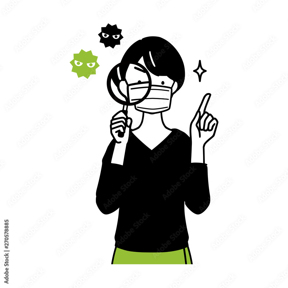 Illustration of a woman who checks. Illustration of a woman who checks.