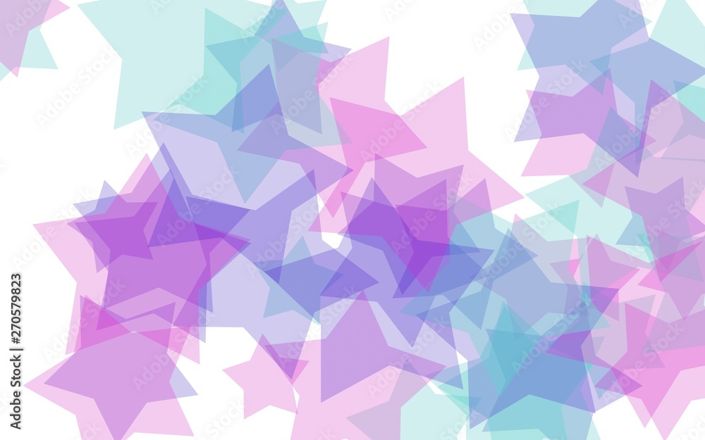 Multicolored translucent stars on a white background. Red tones. 3D illustration Multicolored translucent stars on a white background. Red tones. 3D illustration