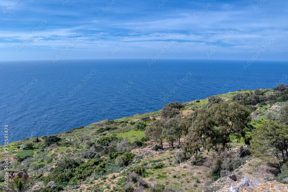 Aerial view of Dingli cliffs, Malta