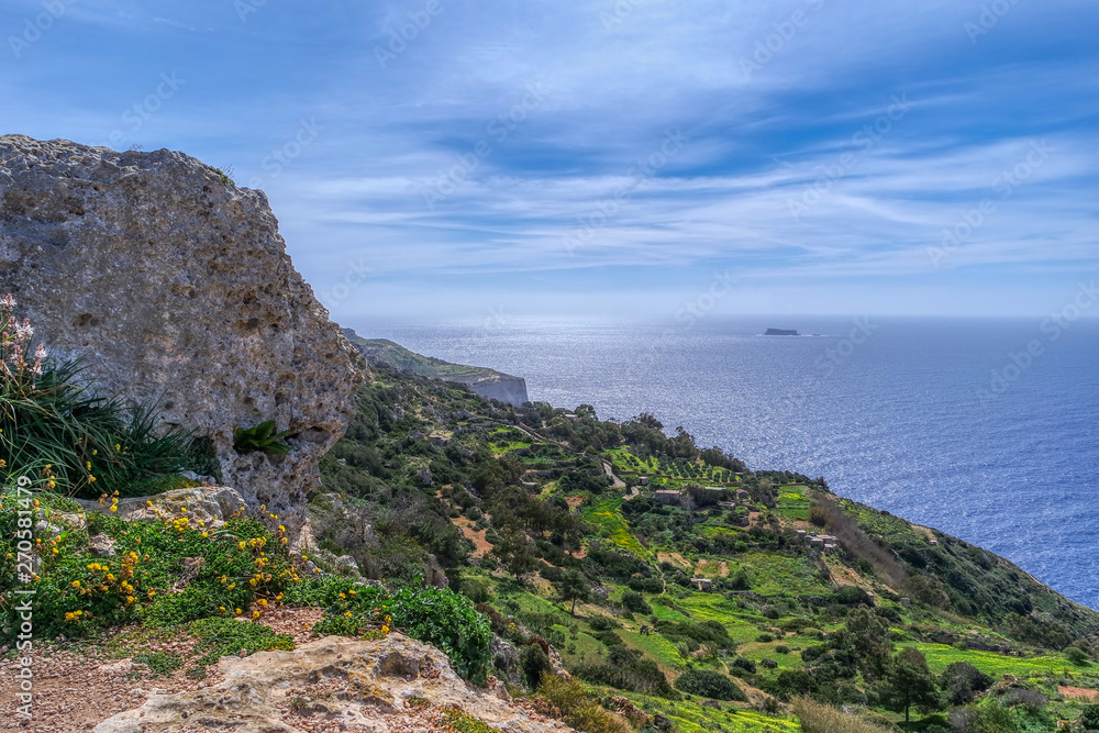Landscape in south Malta near Dingli cliffs, Malta Landscape in south Malta near Dingli cliffs, Malta