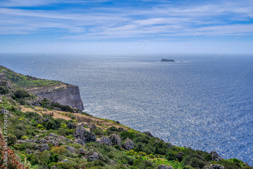 Dingli Cliffs and Mediterranean Sea, Malta