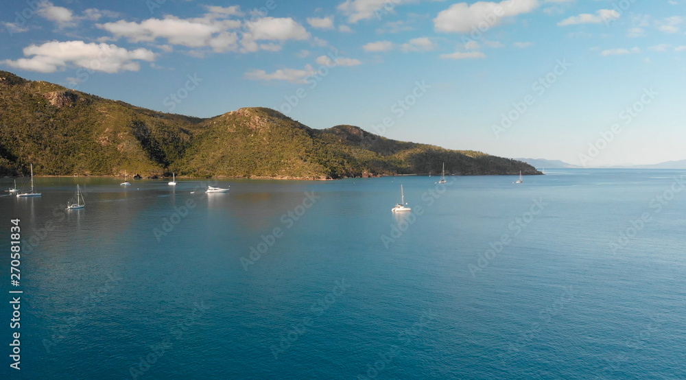 Whitsunday Islands, Australia. Amazing aerial view from drone