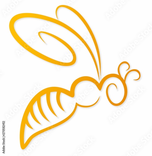 A symbol of the flying stylized bee.