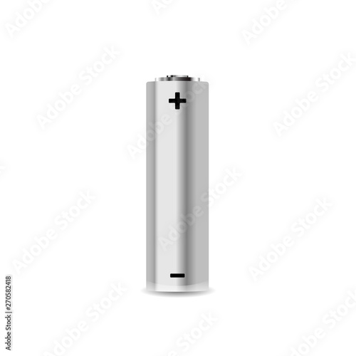 Realistic AA alkaline battery on white