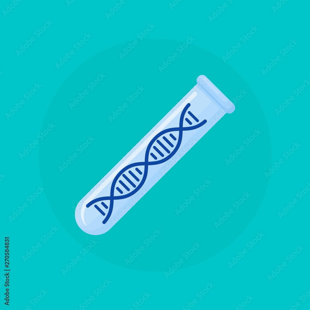 test tube with dna molecule inside, vector test tube with dna molecule inside, vector
