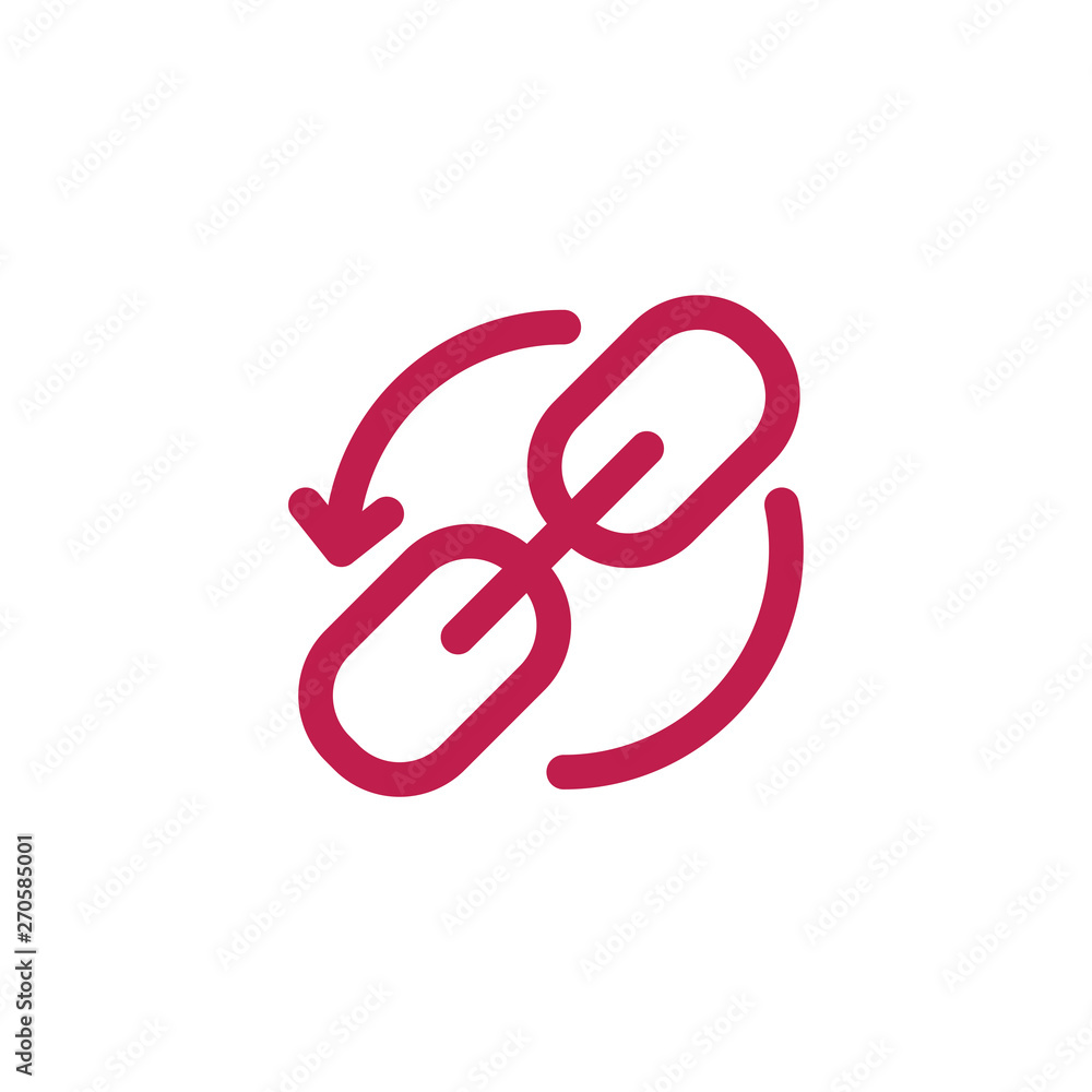 Website Link & Connectedness Icon with Chain Link Website Link & Connectedness Icon with Chain Link