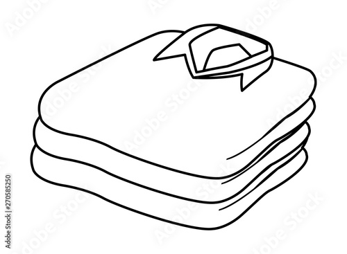 stacked folded clothes icon cartoon black and white