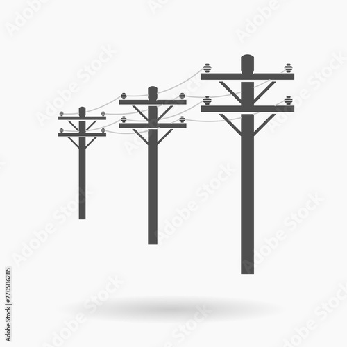 High Voltage Connected Power lines Icon illustration vector