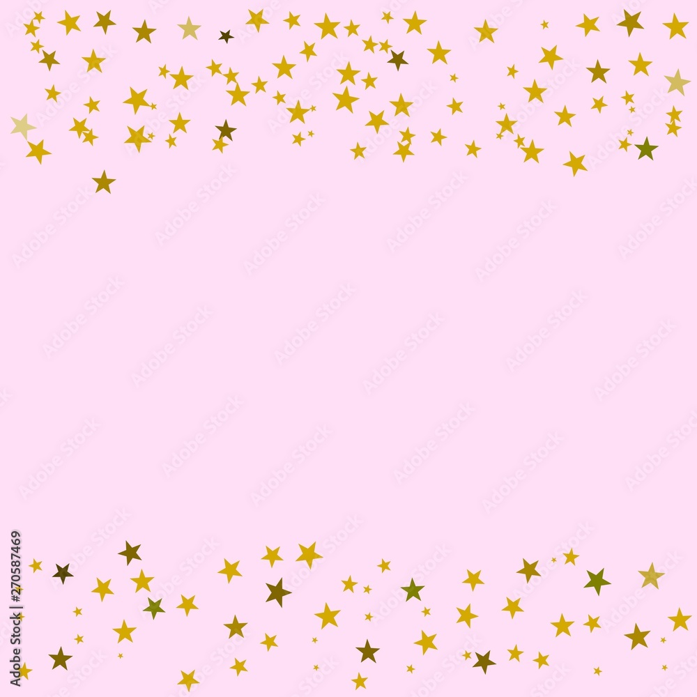 Frame of golden stars on pink background vector, shiny starry pattern Frame of golden stars on pink background vector, shiny starry pattern