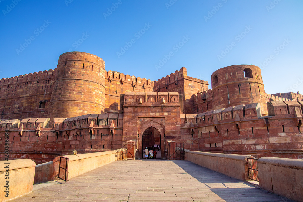 Lahore or Amar Singh Gate of Agra Fort in India
