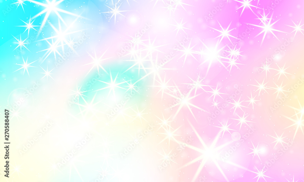 Unicorn rainbow background. Holographic sky Unicorn rainbow background. Holographic sky