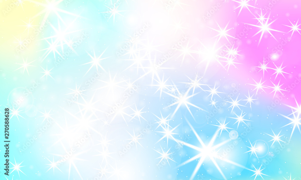Unicorn rainbow background. Holographic sky Unicorn rainbow background. Holographic sky