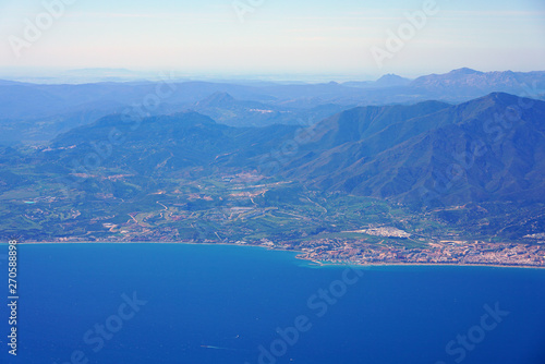 Aerial view of Marbella, a resort town on the South coast of Spain on the Alboran Sea near Gibraltar